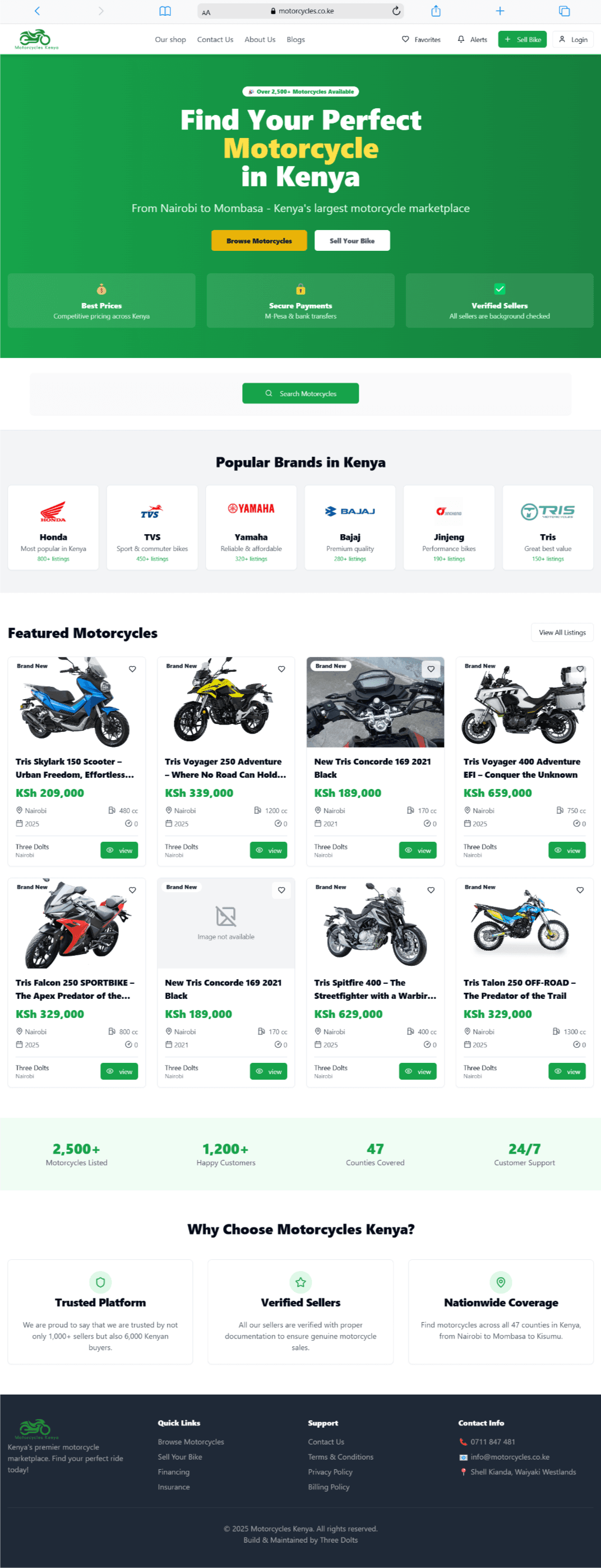Motorcycles Marketplace | Custom E-commerce